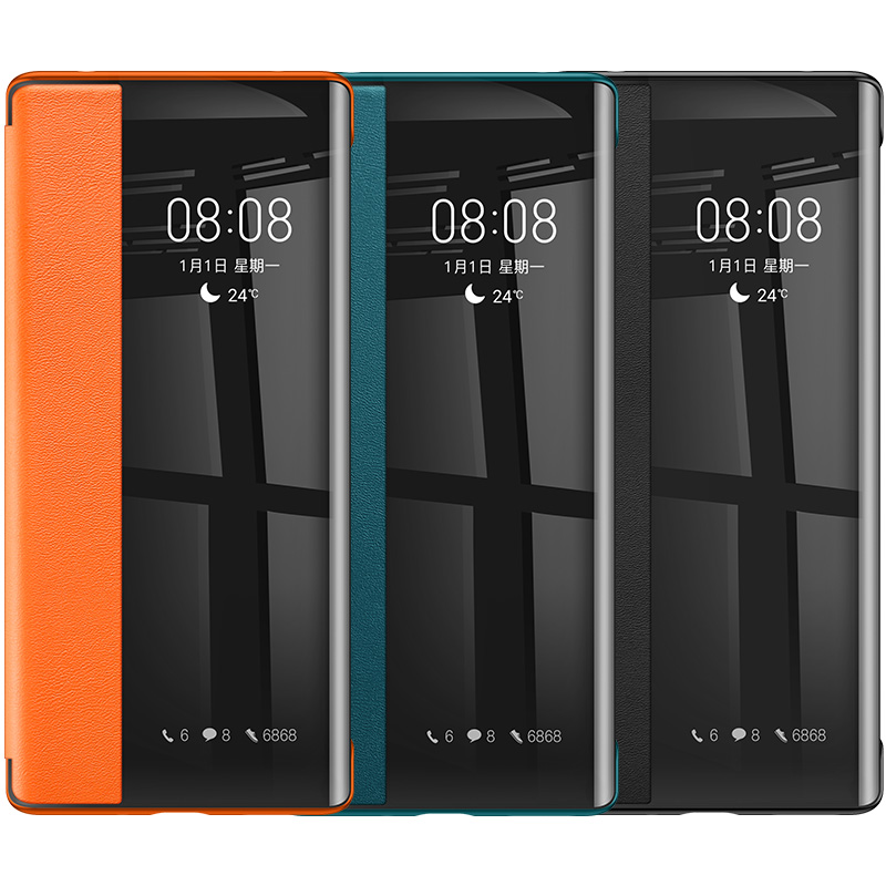 Cover for Huawei Mate30 Pro Genuine Business Smart Flip Case Auto Sleep&Wake Up Full Protective Shockproof Leather for 5G Mate30 Pro Plain Leather Backside 